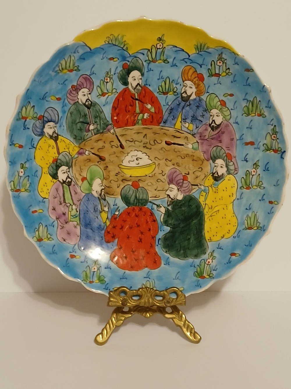 Signed Hand-Painted Turkish Decorative Plate- Inzik Inspired Set Of 3